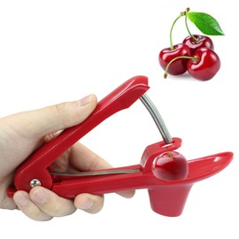 Kemcatui Cherry Pitter Tool, Red Olives Seed Remover Plum Corer Pitter for Fruit Jam Making（1Pc)