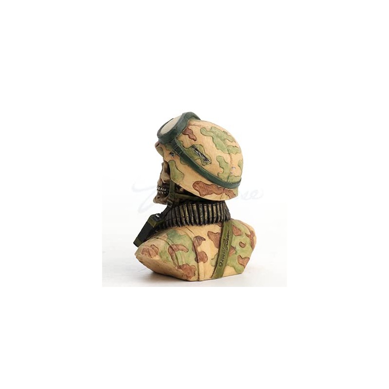 Veronese Design 2 3/4 Inch Military Skeleton Half Bust Miniature