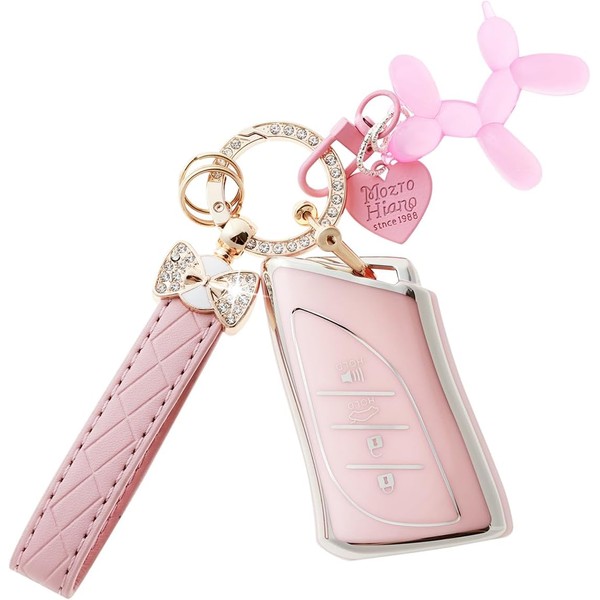 Binuiakl8y Key Fob Cover with Keychain & Balloon Dog Charm,