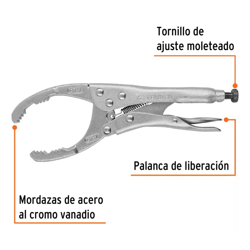 Truper Pinzas Presion Filtro Aceite 9 Truper 17446