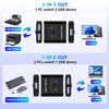 USB 3.0 Switch, Bi-Directional USB Switcher 2 in 1 Out/1