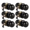 KNOBWELL 6 Pack Matte Black Classic Passage Door Knob for
