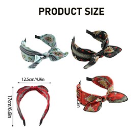 Rovelin 3 Pcs Headbands for Women's Hair Boho Wide Knotted