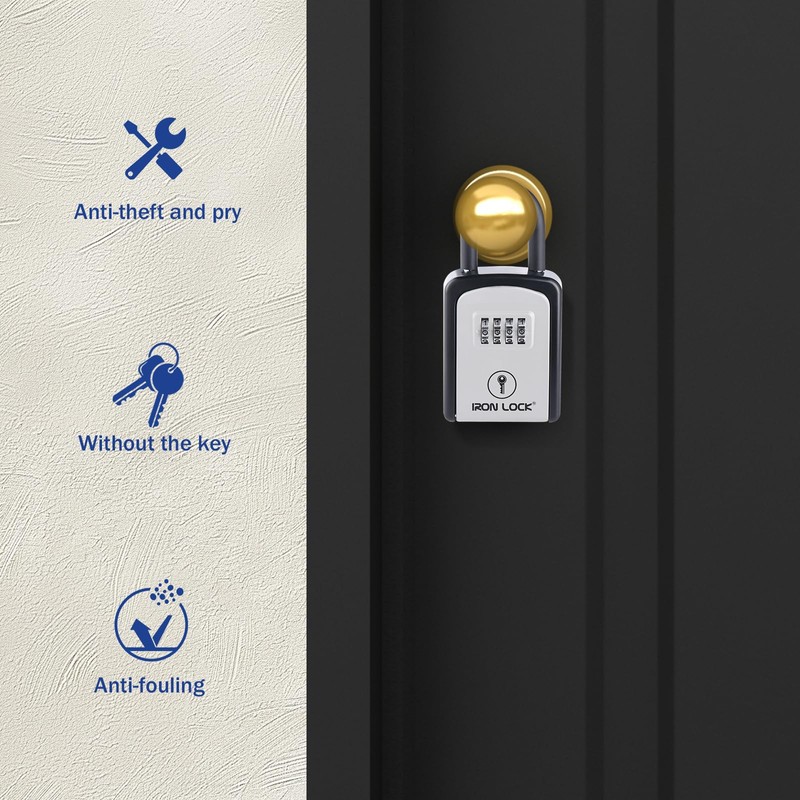 Iron Lock® - Key Lock Box Portable with Removable U-Shackle