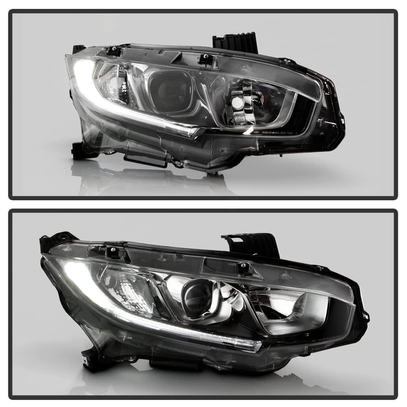 ACANII - For [Halogen Type w/Chrome Bezel] 2016-2021 Honda Civic