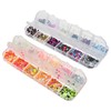 WOONEKY Set of 2 Nail Sequins Glitter Manicure Decorations Raised