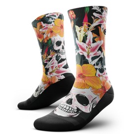 Outway Brilliant Mind Crew Socks, Moisture-Wicking Athletic Calf Socks with Arch Support for Men and Women, Colorful Design, Size L/XL