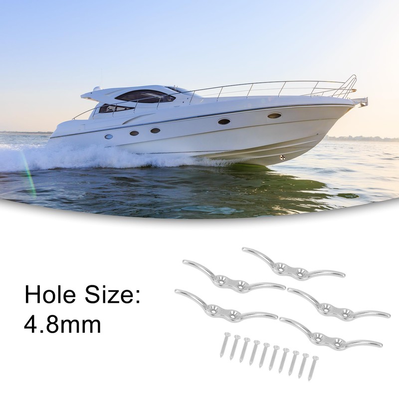ACROPIX Rope Boat Deck Flag Pole Cleat Hooks 316 Stainless