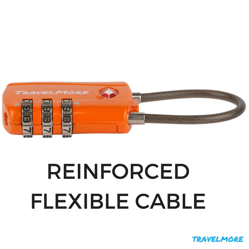 6 Pack TSA Approved Travel Combination Cable Luggage Locks for