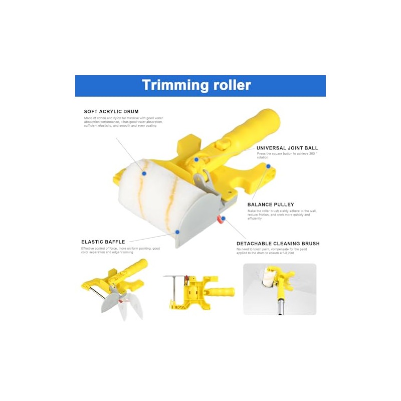 30PCS Paint Roller Kit with Extension Pole-2 to 4 FT,Wall
