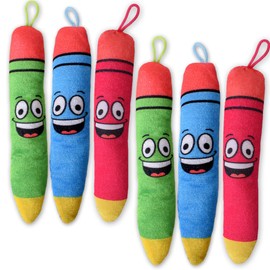 TE-Trend Pack of 6 Pen Plush Pendants Fabric Pendant Cuddly Toy Stuffed Toy Children Party Bag 21 cm Multi-Coloured