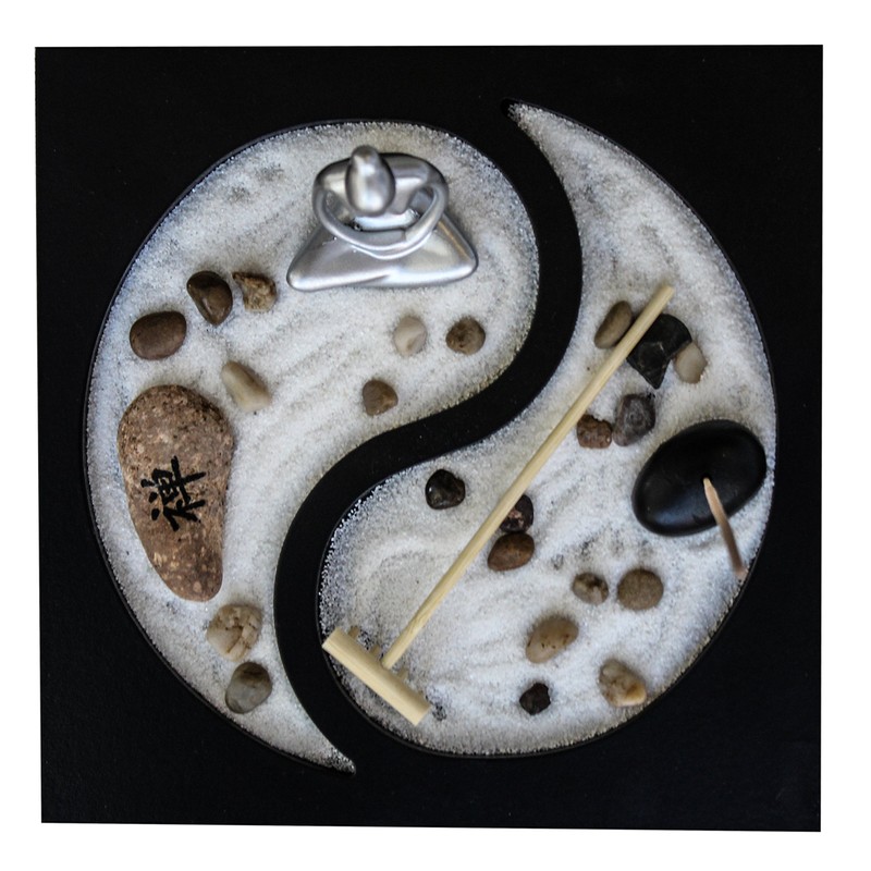 Zen Garden Deluxe Desk Meditation Garden Yin Yang Base with