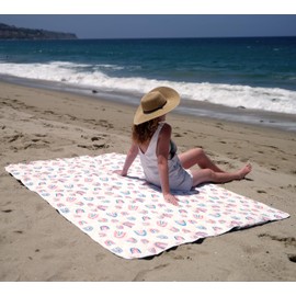 Shwally The Picnic Mat - Indoor/Outdoor Rug with Hand-Drawn Designs - Machine Washable, Water Resistant, Durable & Wipeable Material - Foldable & Easy to Carry - Large