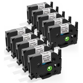 10 PK TZ231 Label Tape Compatible with Brother P Touch Label Tape Refill TZe 12mm 0.47 Inch Laminated White P Touch Maker Tape TZe231 for Brother PTD400 PTD220 PT-D210 PTH111 Black on White Airmall