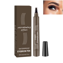 Augenbrauenstift Mit Mikro-Gabelspitze-Applikator, Wasserfester Augenbrauenstift Wischfester Augenbrauen Tattoo Stift, Erzeugt Mühelos Natürlich Aussehende Brauen (grau)