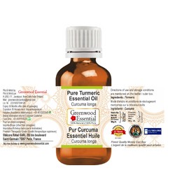 Greenwood Essential Natural Pure Turmeric Essential Oil (Curcuma Longa) Natural Pure Therapeutic Quality Steam Distilled 15 ml (0.50 oz)