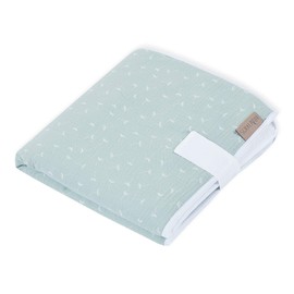 KraftKids Travel Changing Mat in Muslin Mint Dandelions, Travel Changing Mat 60 cm x 60 cm, Changing Mat for Travelling Handmade with Love in the EU