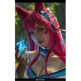 Caracterización Luna Peluca Rosa Ahri Blossom One Piece Jewelry Bonney Athena