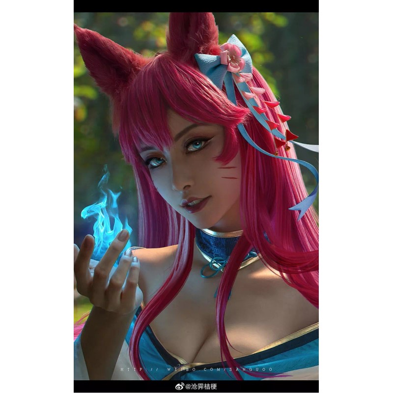 Caracterización Luna Peluca Rosa Ahri Blossom One Piece Jewelry Bonney