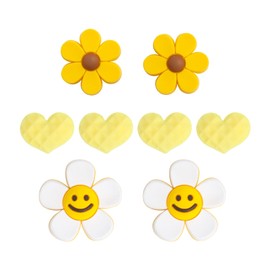 Qaziuy Shoe Charms Flowers, Pack of 16 Cute Flowers Croc Pin Sunflower Shoe Accessories Shoe Charms Summer for Women Girls Kids Party Favour, Resin