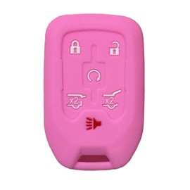 Key Fob Cover for Chevy GMC: 6 Buttons Key Fob Case Fit for Chevy Tahoe Suburban GMC Yucon XL Denali 2015 2016 2017 2018 2019 2020丨Remote Protector HYQ1AA 13580802 13508280 13580804 13529634 (Pink)