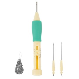 Embroidery Needles Stitching Punch Pen Set, Embroidery Pen Punch Needle 3 Sizes Needle Pen Kit Craft Tool Embroidery Pen Set(Yellow Green)
