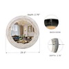 Round Substantial Beveled Hand Hammered Metal Frame In Rustic White,