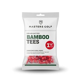 Masters Graduate Bamboo Golf Tees (Red, 1.5") (Pack of 25)