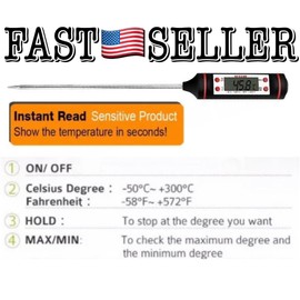 Bengoo Cooking Thermometer for Food, Meat, Grill, BBQ, Milk, Candy.. NEW! FAST!