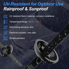 Heavy Duty Self Locking Nylon Cable Tie Buckles - Universal Automotive Fasteners for Car Repair, Home & Outdoor, UV Resistant, Tool-Free Installation, 100 Pieces