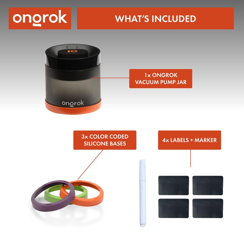 ONGROK Glass Storage Jar with Vacuum Pump Technology, Air Proof