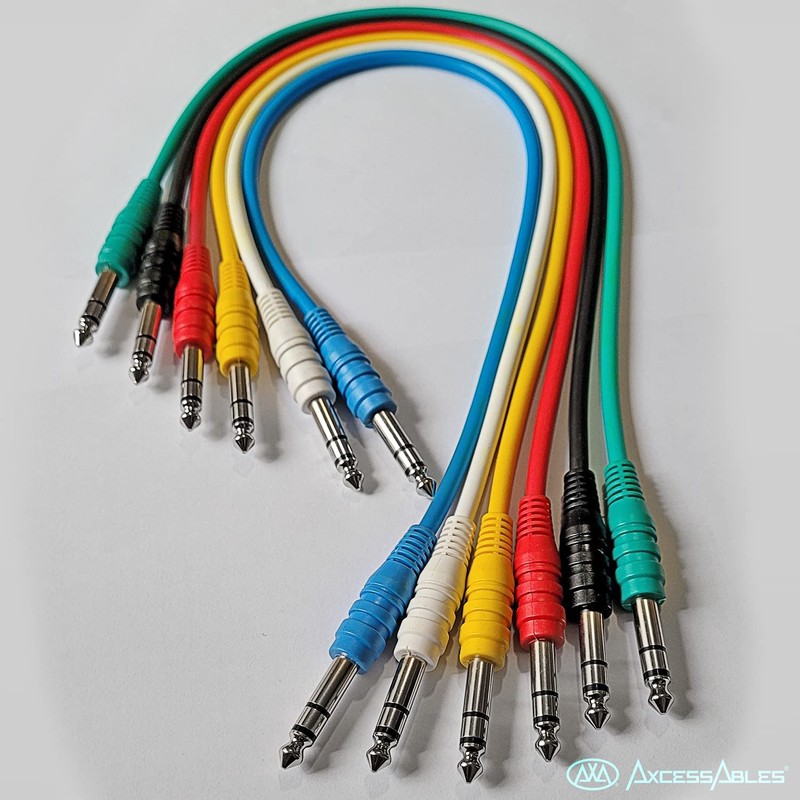 AxcessAbles 1/4 (6.35mm) TRS to 1/4 (6.35mm) TRS Multi-Color Balanced