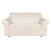 H.VERSAILTEX Stretch Velvet Loveseat Covers for 2 Cushion Couch Covers