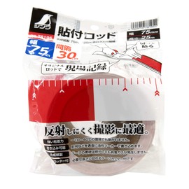 Shinwa Sokutei 78195 Pasting Rod, Synthetic Paper, 2.0 inches (75 mm) x 9.8 ft (25 m), Red and White, 11.8 inches (30 cm) Spacing
