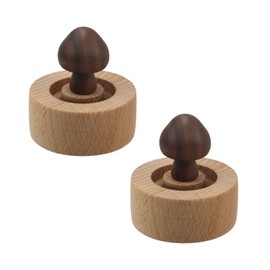 Wealrit 2 Pcs Wooden Essential Oil Diffusers, Small Mushroom-Shape Walnut Wood Diffusers for Essential Oils Wooden Aromatherapy Diffusers(Beech Wood Base)