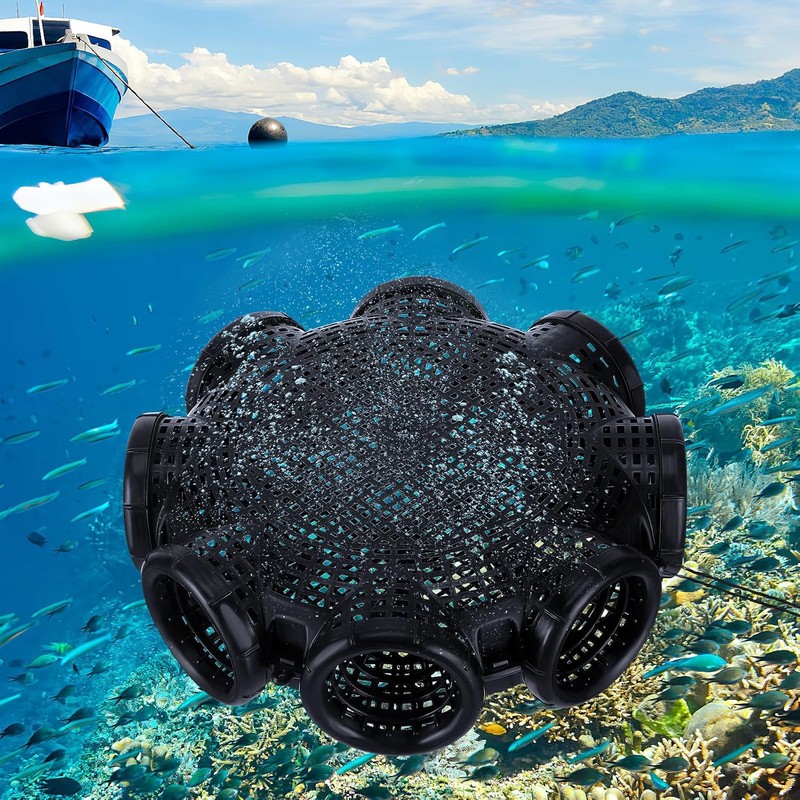 Trampa para Anguilas y Peces Grande de Plástico Negro con
