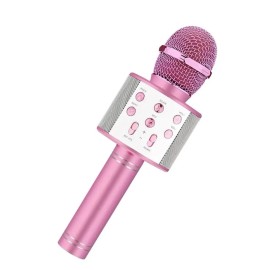 Niskite Karaoke Microphone – Play/Record – Bluetooth – Voice Changing Feature -Pink