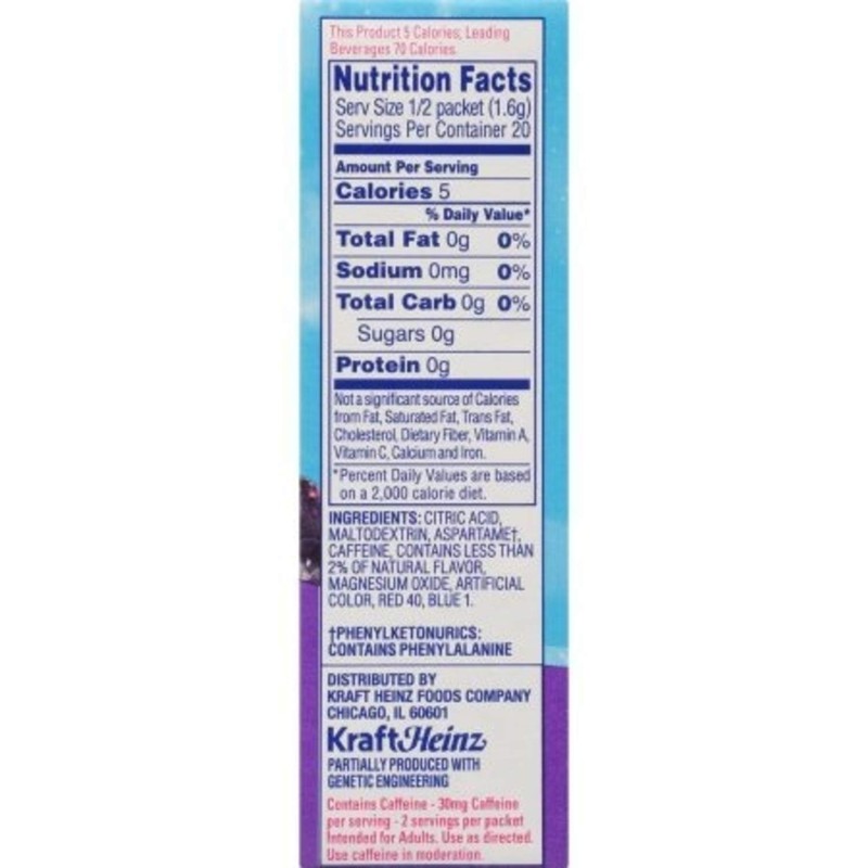 Crystal Light On-the-Go, Sugar-Free Grape Energy Drink Mix with Caffeine,