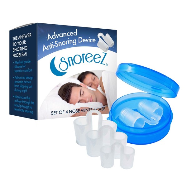 SnoreeZ(TM) Anti-Snore Premium Nose Vent – Snoring Solution – Stop Snoring Aid Naturally And Instantly – Simple Effective Anti-Snore Device - Set of 4
