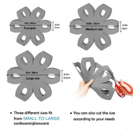 BYKITCHEN Pan Protectors, Larger Gray Pot Pan Separators for Stacking, 12 Pcs and 3 Different Sizes,Saucepan Protectors for Stacking Cookware in Kitchen Cupboard