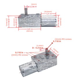 DC 12V High Torque Turbo Worm Electric Geared Motor Reduction Speed Reversible JGY-370 ﻿ (12V 66RPM)