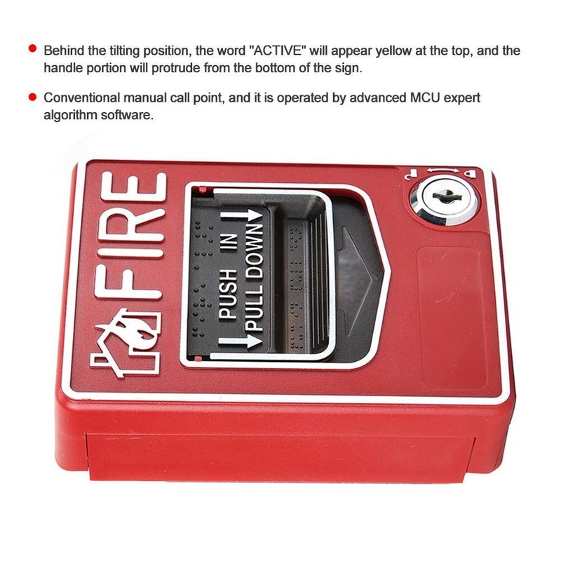 Wired Emergency Fire Alarm Station 9-28VDC Conventional Action Manual Call