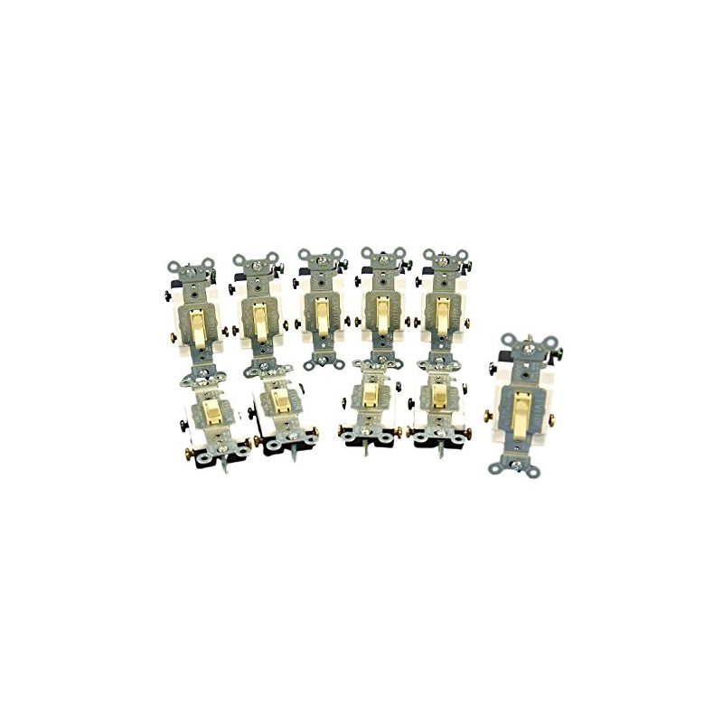 Leviton 54503-2I Ivory Commercial Grade Framed Three Way Toggle Light