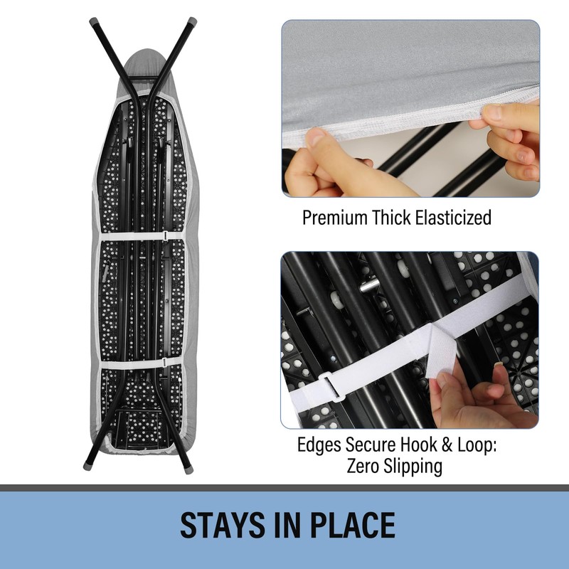 Iwtmm Ironing Board Cover and Pad with Silicone Coating, Thick
