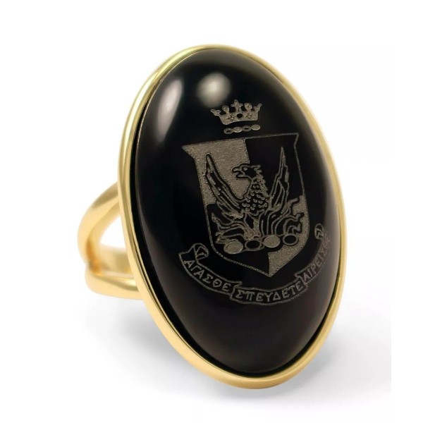 Alpha Sigma Alpha Sorority Duchess Ring - 14k Gold Plated