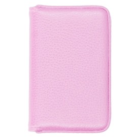 Estuche para Tarjetas de Visita de Cuero PU Portátil con Hebilla Magnética, Organizador de Tarjetas de Presentación Exquisito para Hombres de Oficina(Rosa)