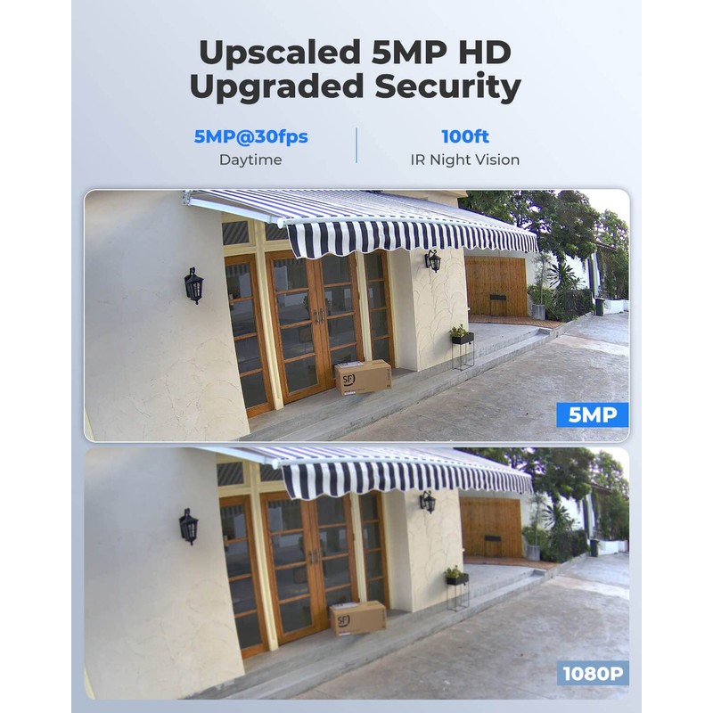 Reolink 5MP PoE CCTV Camera with Human/Vehicle Detection, IR Night