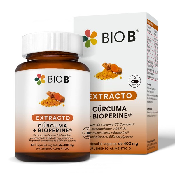 BIO B | Extracto de Cúrcuma + Bioperine® | 60 cápsulas veganas