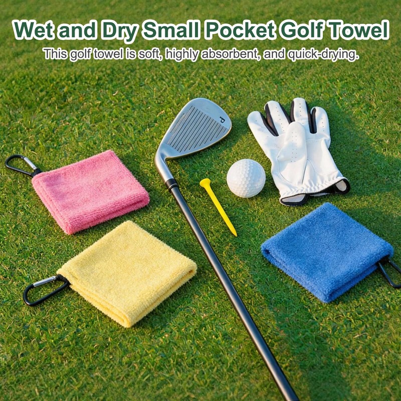 YELARXI Golf Ball Towel, 5.5 x 5.5 Inch Microfiber Small