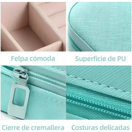 20Pcs Organizadora de Joyero de Viaje, Alhajeros Joyeria Mujer, Portátil Mini Alhajeros de PU para Anillos, Pendientes, Collares (Verde)